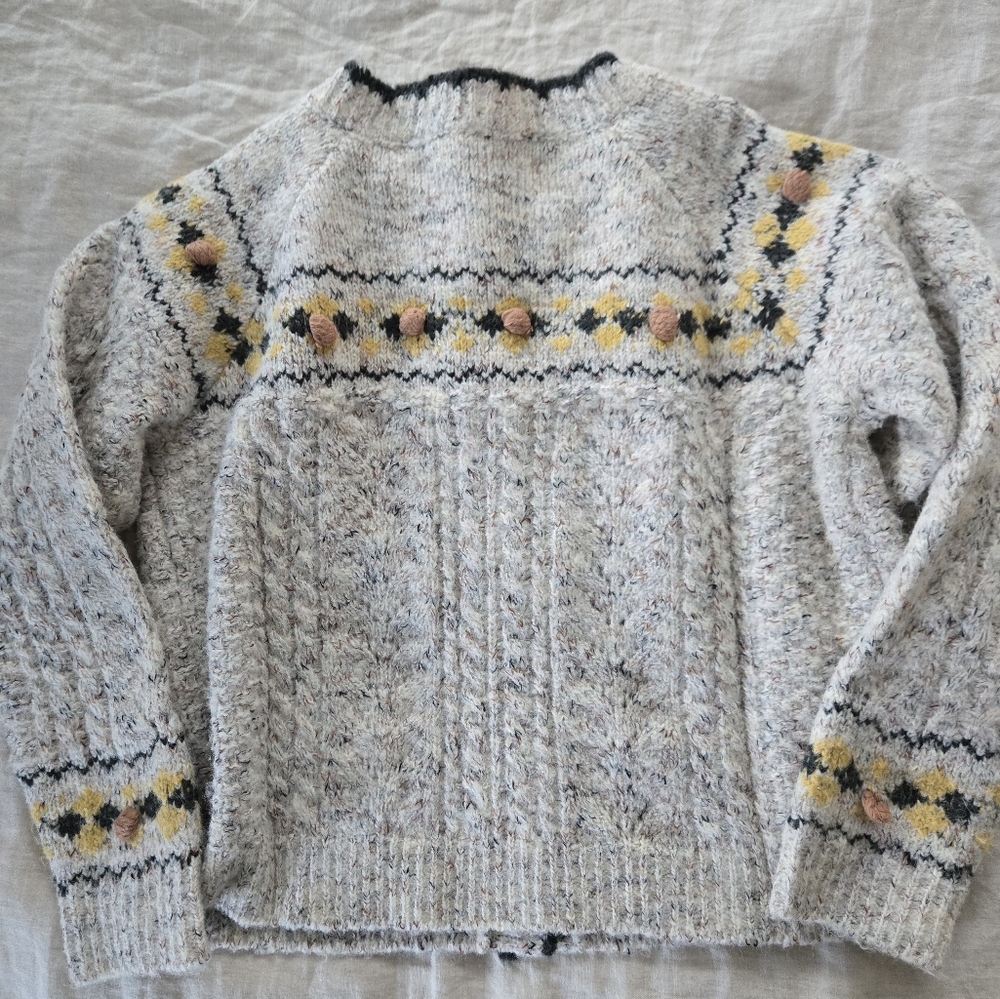 Women's Textured Cardigan in Cream and Black, Purchased From Roolee. Size Small - Picture 2 of 5